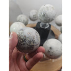 1 Each Natural Golden Pyrite & Jasper Crystal Sphere Ball Polished 55mm + - New Age Realms