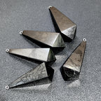 Black Shungite Pendulum Crystal Point Beads Pendant Gemstone Jewelry Necklace Polished - New Age Realms