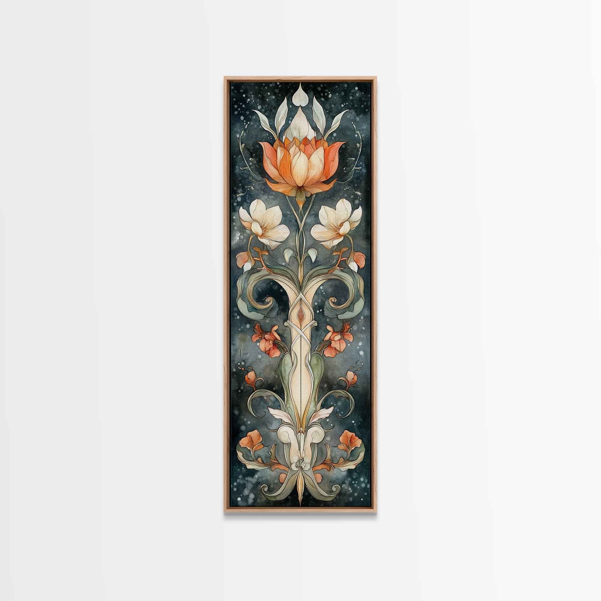 Canvas Print Sacred Geometry Wall Art Botanical Prints Art Nouveau Style Rustic Decor Skinny Wall Art Guest Room Art Christmas Gift