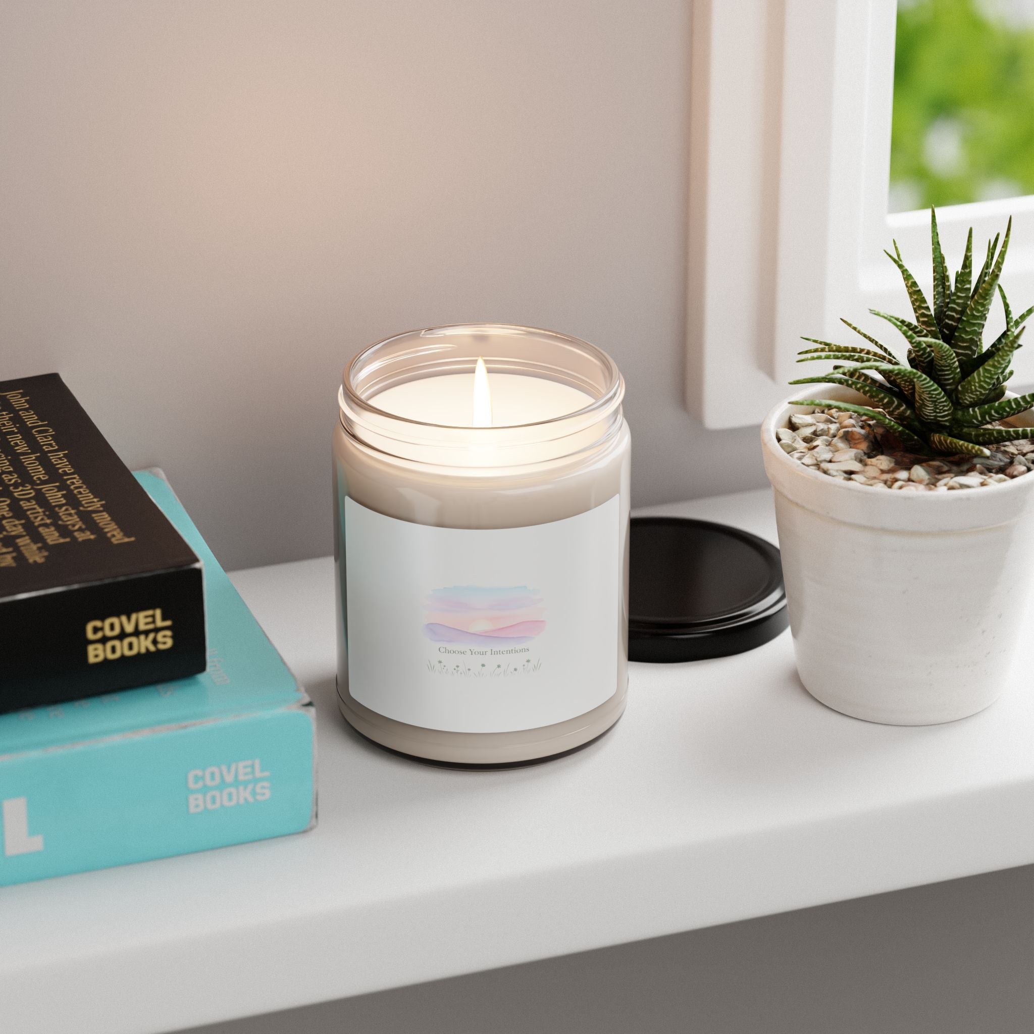 Gentle Intention Scented Soy Candle | Mindful Wellness, Pastel Gradient - New Age Realms