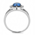 High polished (no plating) Stainless Steel Ring with Top Grade Crystal in Montana - New Age Realms
