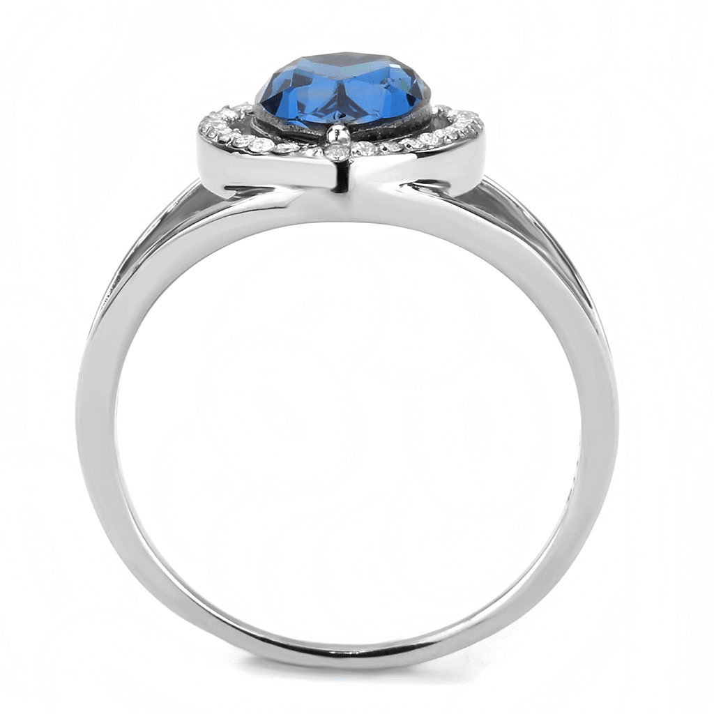 High polished (no plating) Stainless Steel Ring with Top Grade Crystal in Montana - New Age Realms