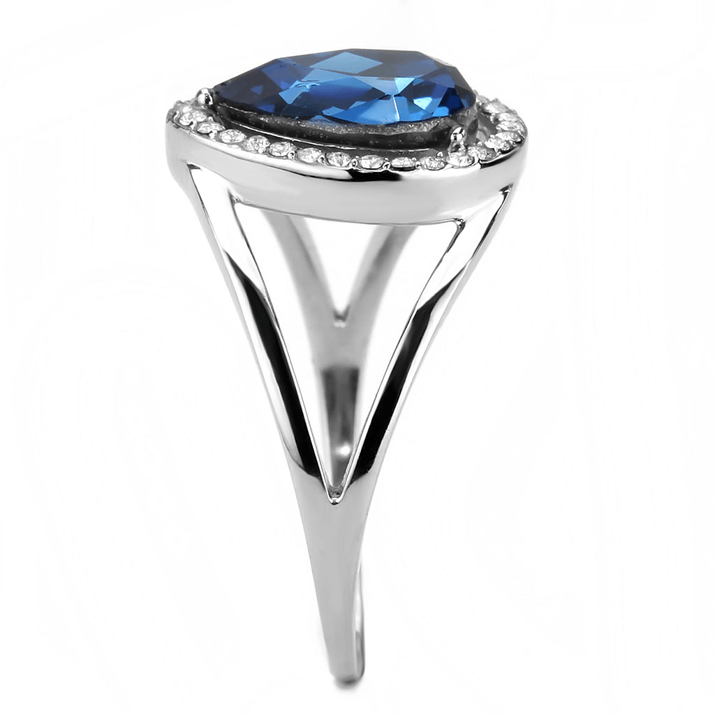High polished (no plating) Stainless Steel Ring with Top Grade Crystal in Montana - New Age Realms