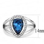 High polished (no plating) Stainless Steel Ring with Top Grade Crystal in Montana - New Age Realms