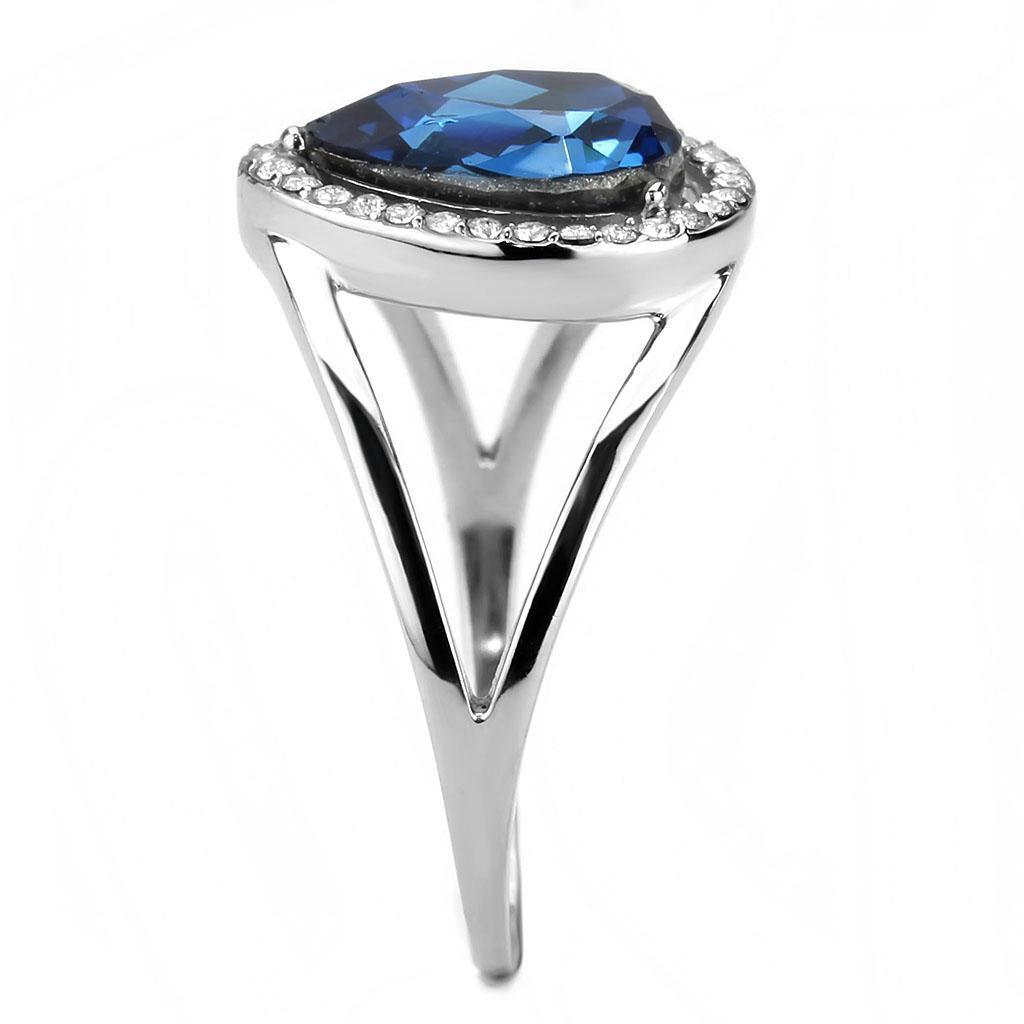 High polished (no plating) Stainless Steel Ring with Top Grade Crystal in Montana - New Age Realms