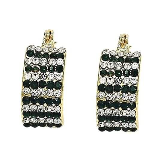 18k Gold-filled Emerald Crystal Pavé High-polish Cubic Zirconia Earrings - New Age Realms
