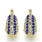 18k Gold Filled High Polish Finish 5 Line Sapphire Crystal Earring - New Age Realms