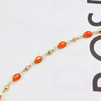 18K Gold Filled High Polish Finish Oval Crystal Ankle Bracelet - New Age Realms