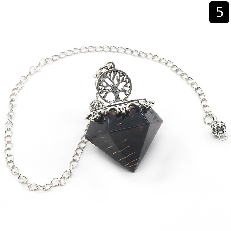 Natural Crystal Resin Crushed Stone Diamond Pendulum - New Age Realms