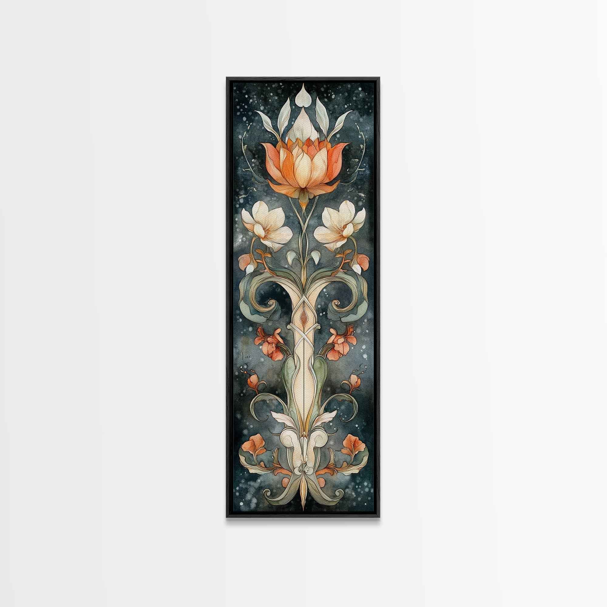 Canvas Print Sacred Geometry Wall Art Botanical Prints Art Nouveau Style Rustic Decor Skinny Wall Art Guest Room Art Christmas Gift