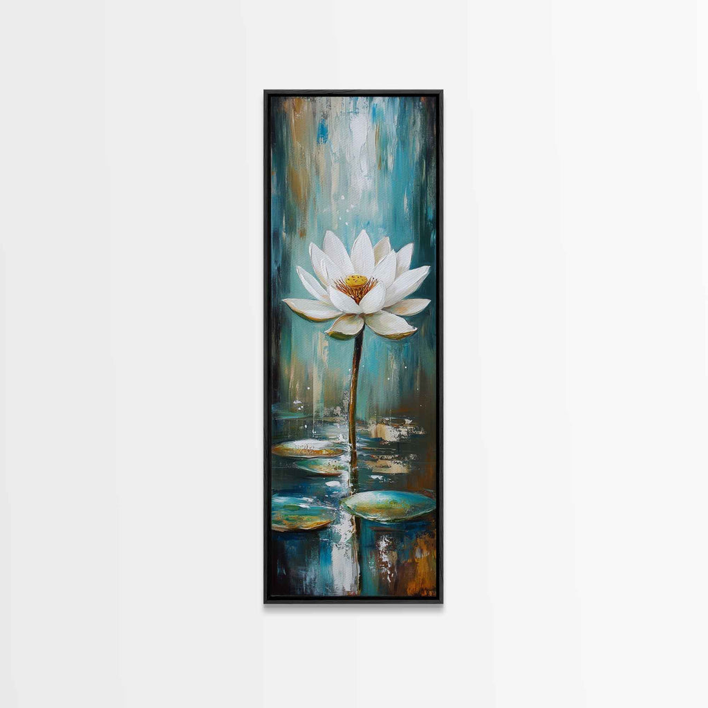 Sacred Geometry Framed Canvas White Lotus Wall Art - New Age Realms