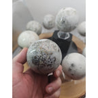 1 Each Natural Golden Pyrite & Jasper Crystal Sphere Ball Polished 55mm + - New Age Realms