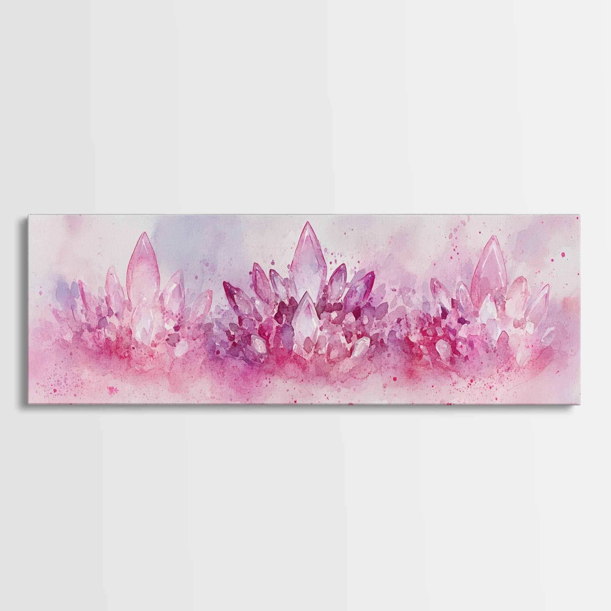 Sacred Geometry Watercolor Gemstone Canvas Wall Art - New Age Realms