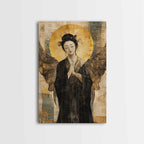 Ethereal Angel Framed Canvas Print Dark Angels Wall Art Goddess Art Print Rustic Wall Art Sacred Geometry Art Spiritual Decor Bedroom Art