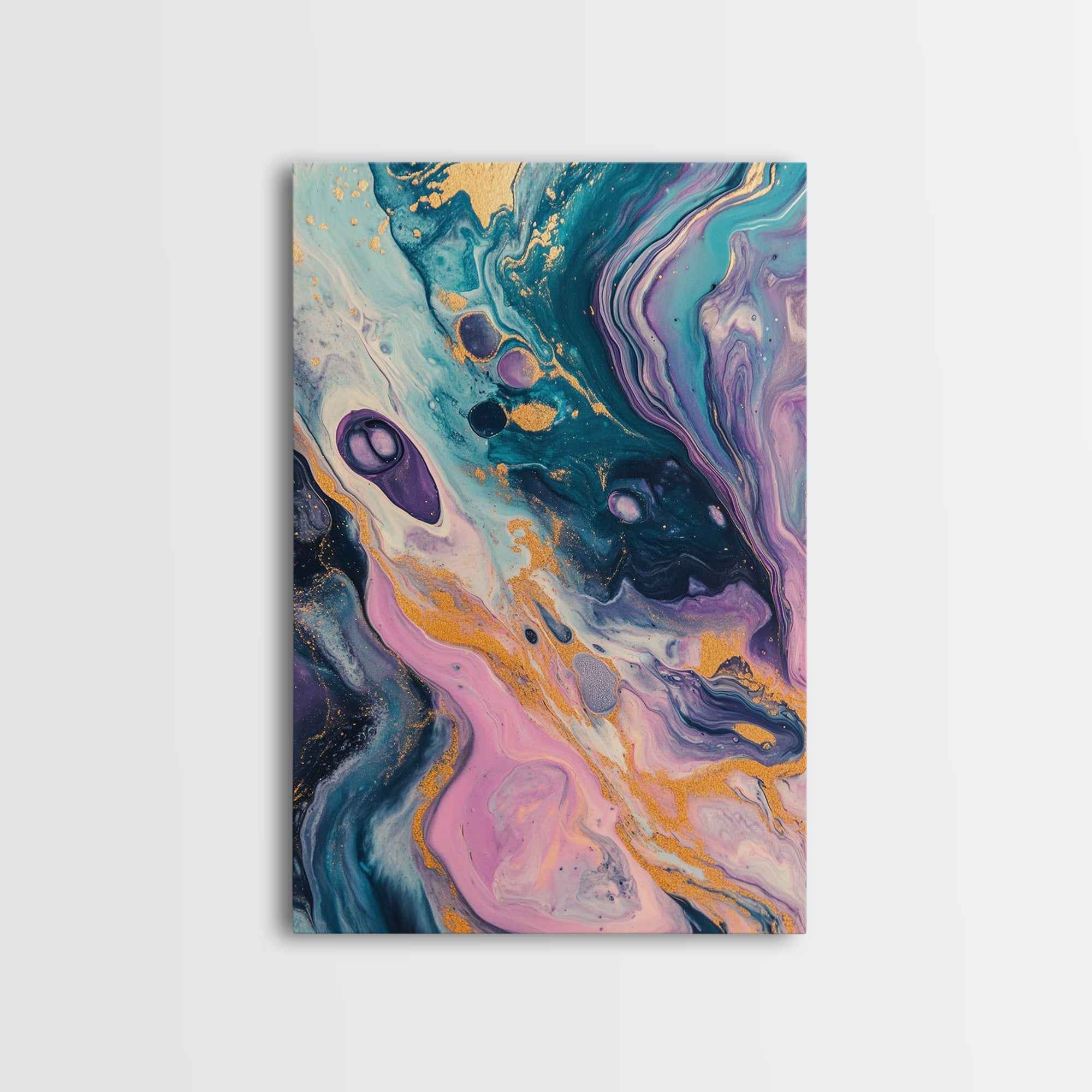 Galaxy Swirl, Sacred Geometry Wall Art, Teal Wall Art, Blue and Green Wall Art, Canvas Print, Abstract Art, Whimsical Art