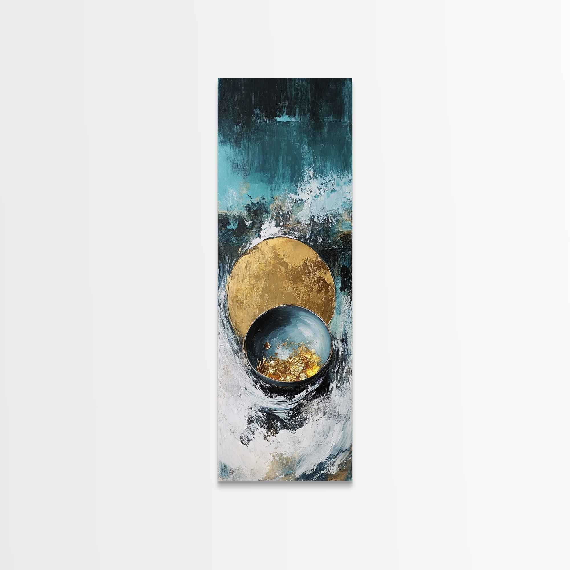 Abstract Gold and Teal Sacred Geometry Wall Art