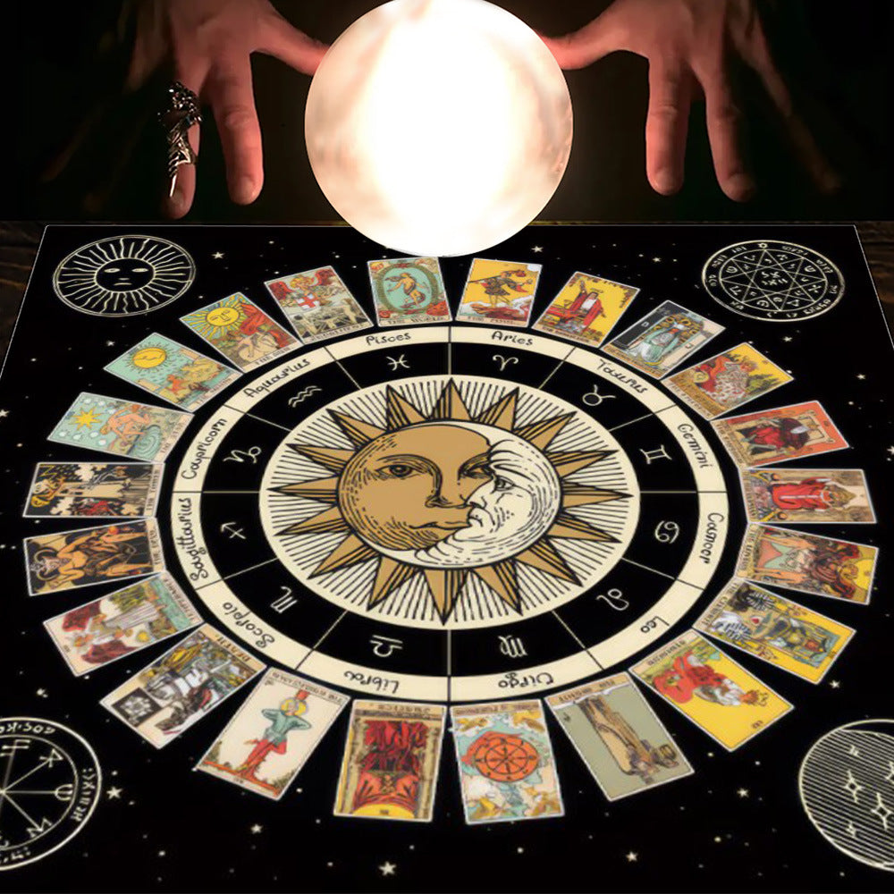 Tarot Moon and Sun Tree Tablecloth - New Age Realms