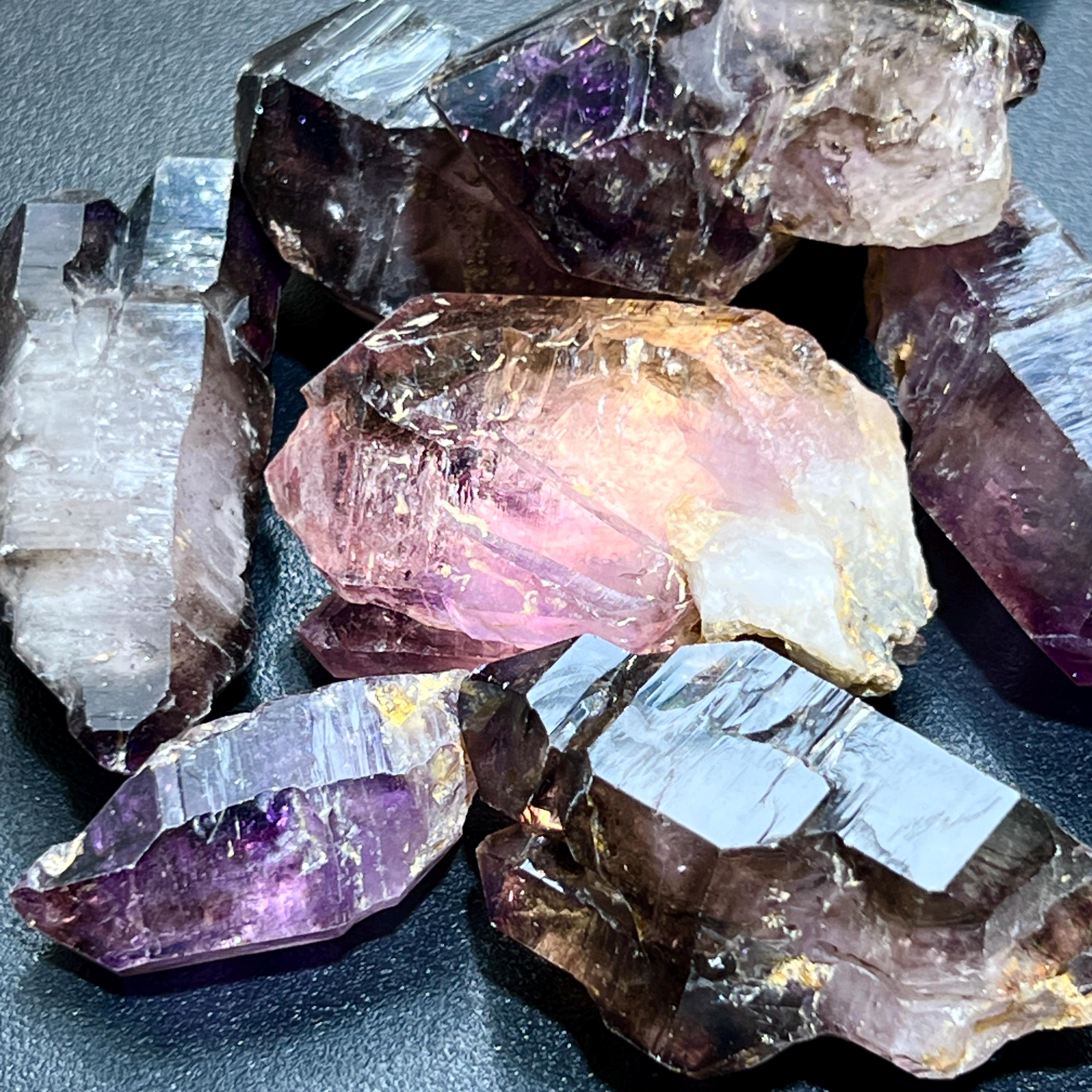 Large Smoky Shangaan Amethyst Points And Scepters From Zimbabwe Raw Crystals - New Age Realms