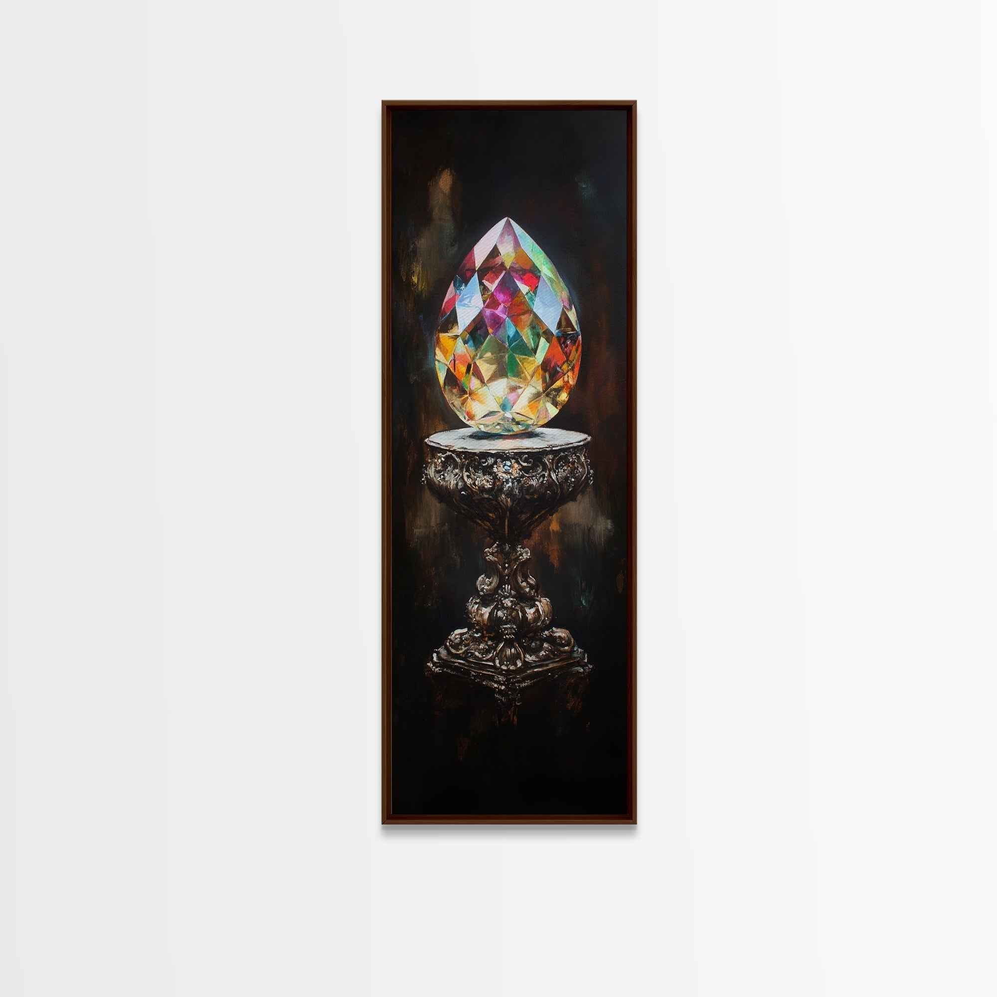 Sacred Geometry Faceted Crystal Gemstone Painting
