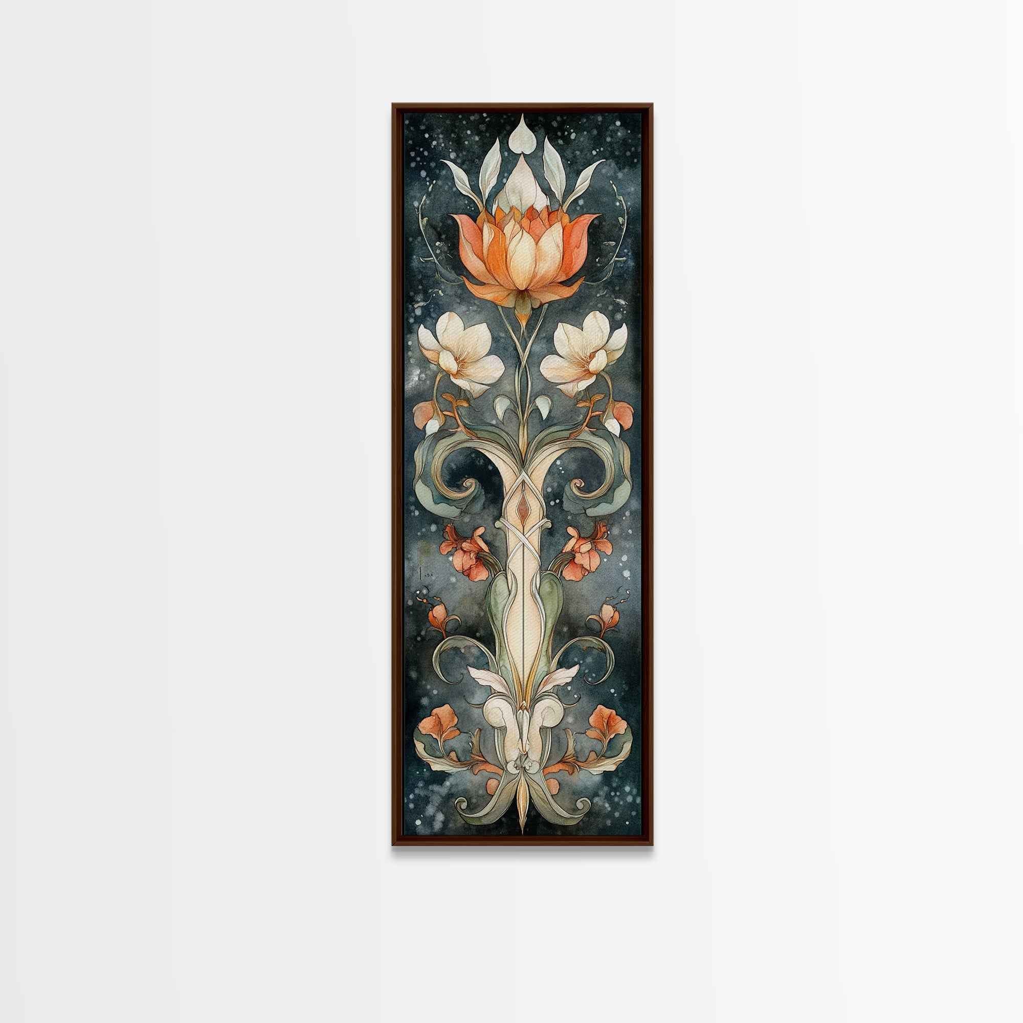 Canvas Print Sacred Geometry Wall Art Botanical Prints Art Nouveau Style Rustic Decor Skinny Wall Art Guest Room Art Christmas Gift