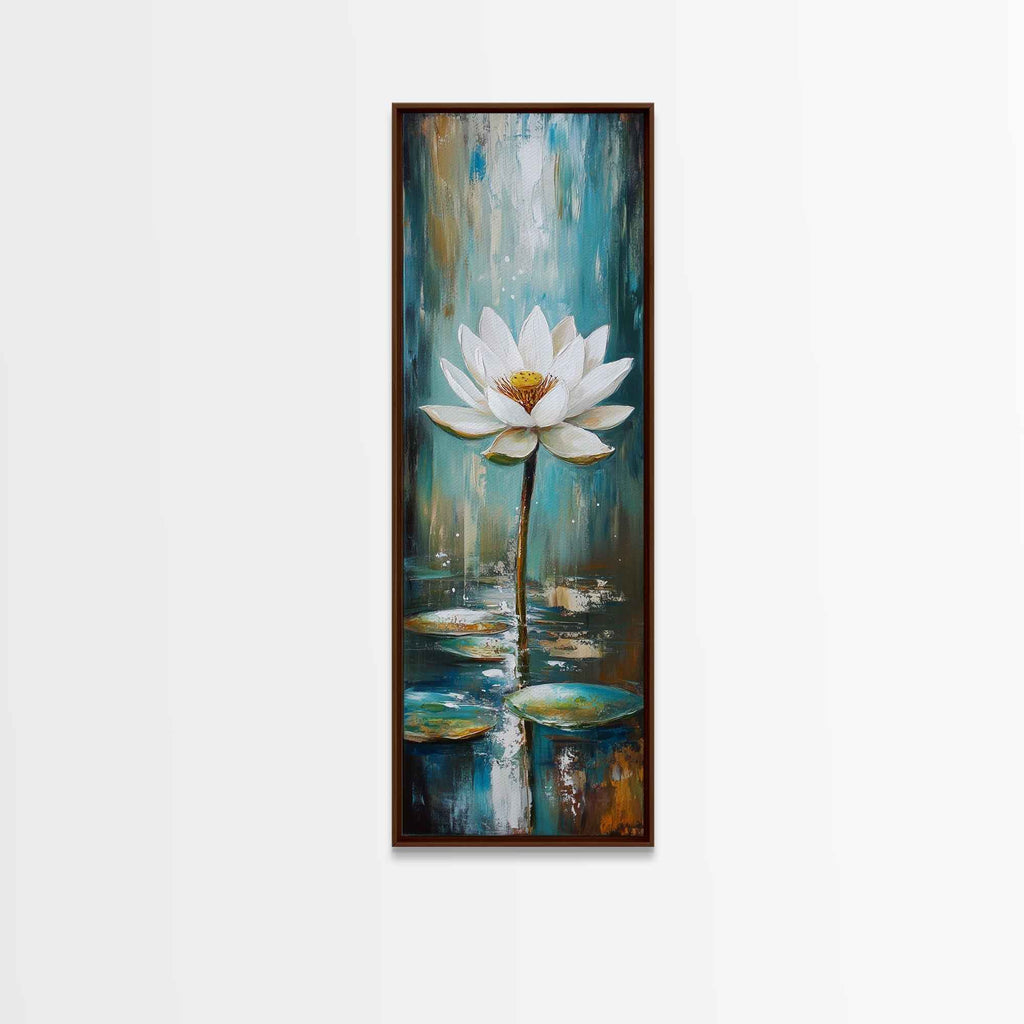 Sacred Geometry Framed Canvas White Lotus Wall Art - New Age Realms