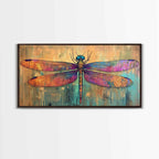 Dragonfly Art, Whimsical Art, Sacred Geometry Wall Art, Teal Wall Art, Blue and Green Wall Art, Nature Art, Canvas Print, Botanical Prints