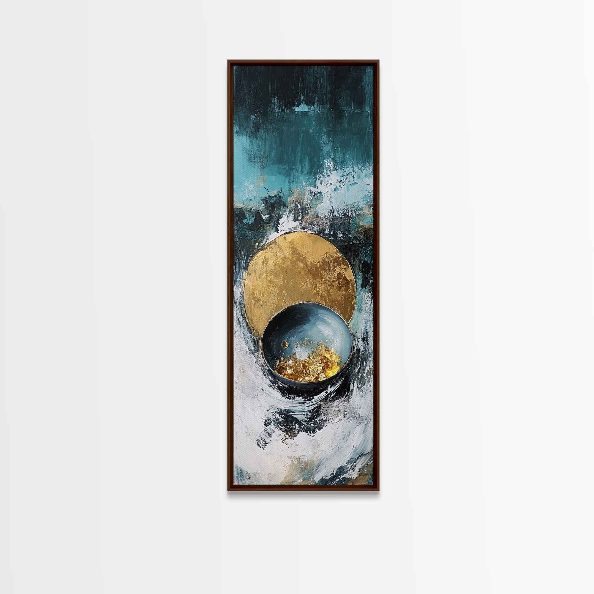 Abstract Gold and Teal Sacred Geometry Wall Art