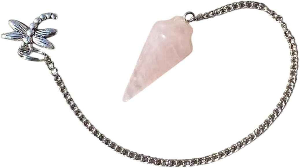 Natural Rose Quartz Pendulum with Mystery Charm | Bag Charm