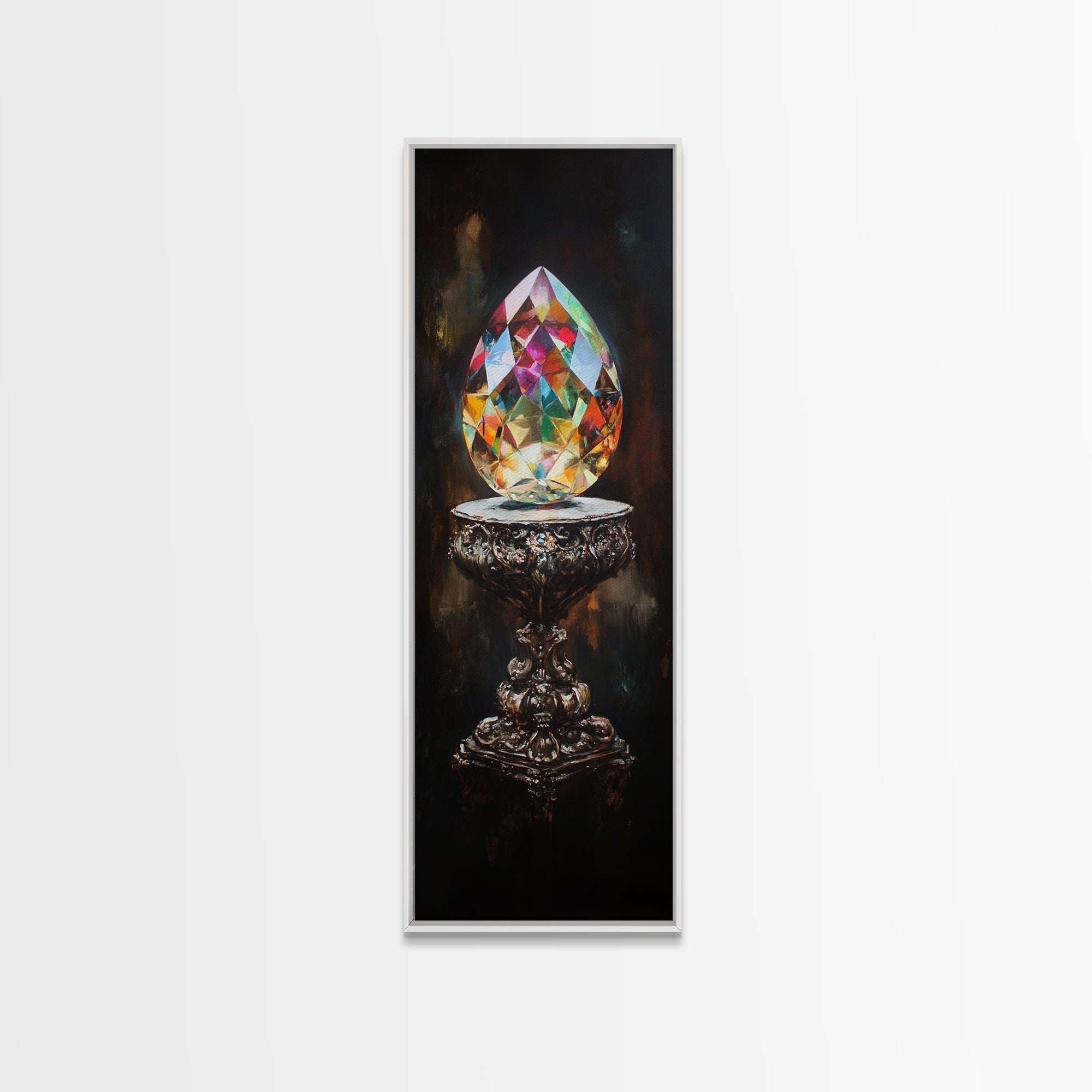 Sacred Geometry Faceted Crystal Gemstone Painting