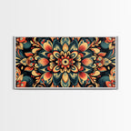 Sacred Geometry Kaleidoscopic Mandala Framed Canvas Wall Art