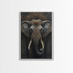 Sacred Geometry Ornate Elephant Framed Canvas Wall Art