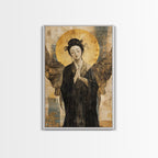 Sacred Geometry Ethereal Angel Framed Canvas Wall Art