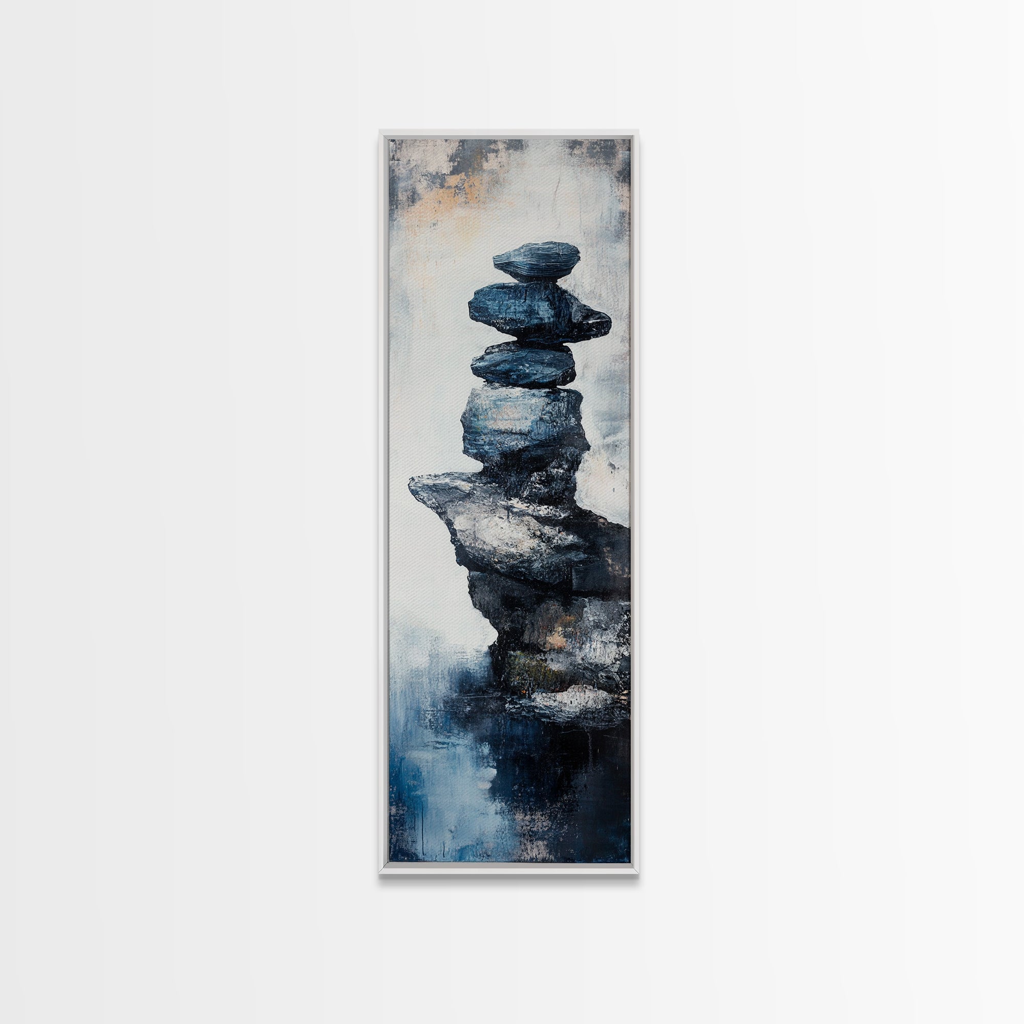 Sacred Geometry Stacked Rock Framed Canvas Wall Art