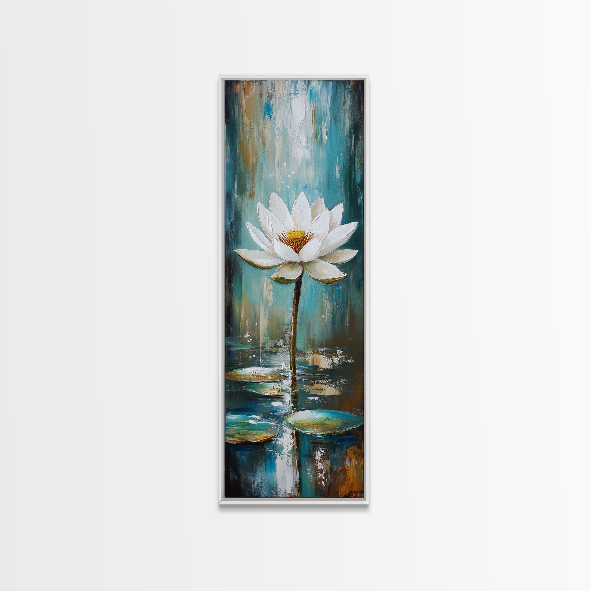 Sacred Geometry Framed Canvas White Lotus Wall Art