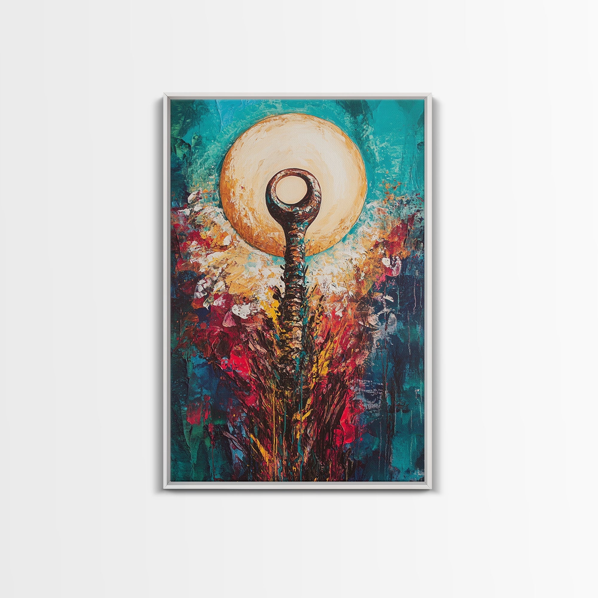 Sacred Geometry Abstract Framed Canvas Symbol Artwork