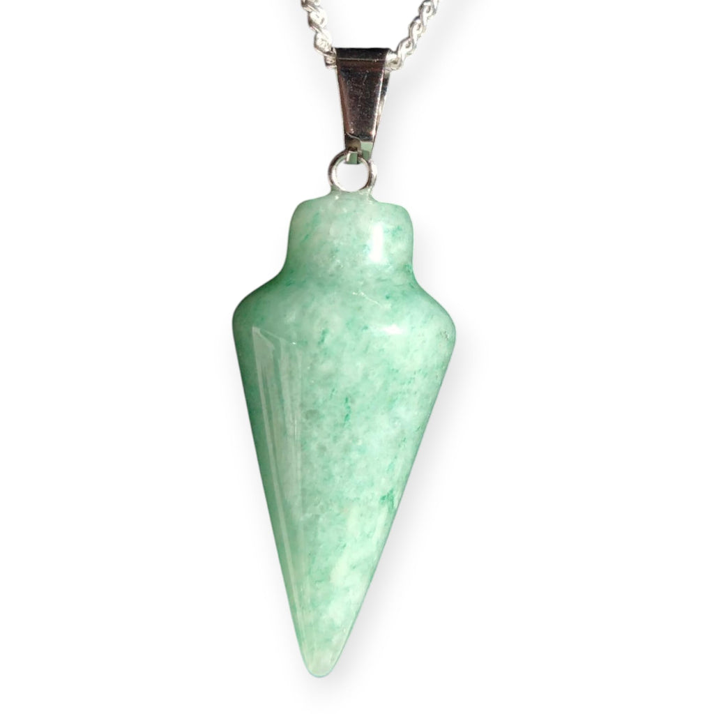 Natural Gemstone Pendulum, 925 Sterling Silver Necklace