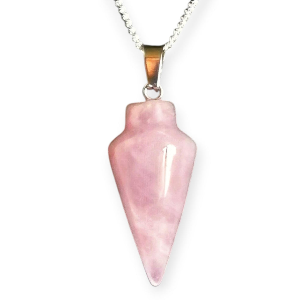 Natural Gemstone Pendulum, 925 Sterling Silver Necklace