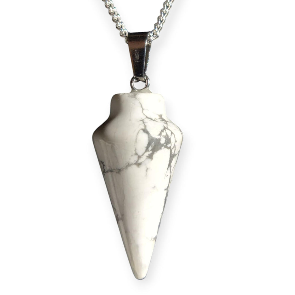 Natural Gemstone Pendulum, 925 Sterling Silver Necklace