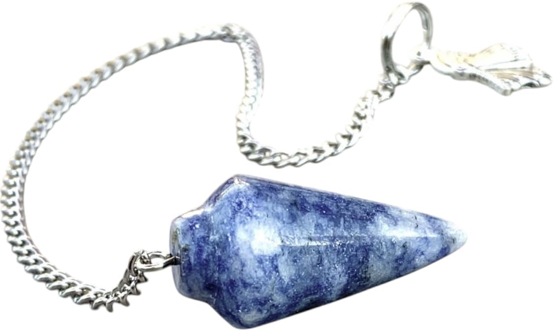 Natural Gemstone Smooth Conical Crystal Pendulum with Mystery Charm | Bag Charm - New Age Realms