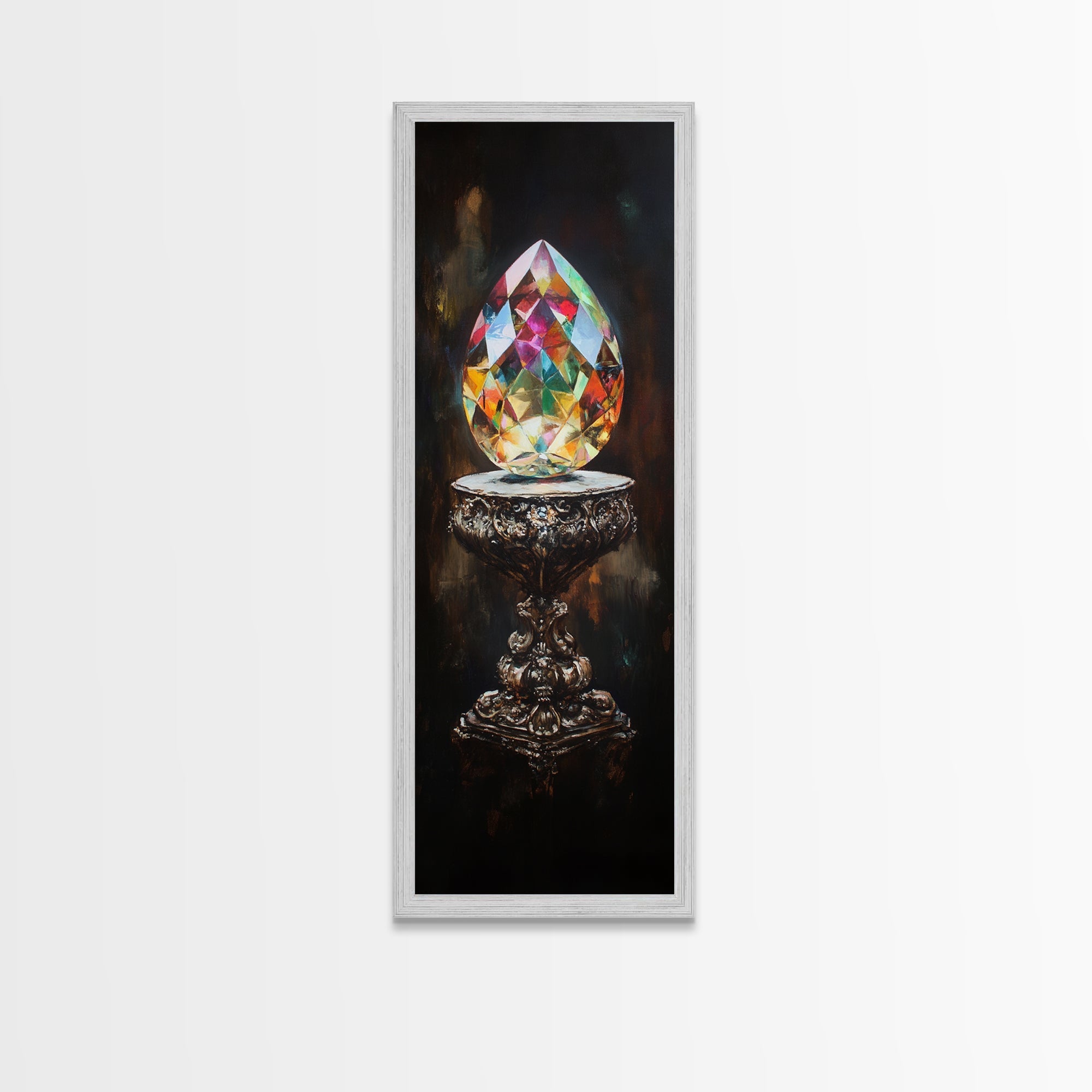 Sacred Geometry Faceted Crystal Gemstone Painting