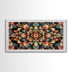 Sacred Geometry Kaleidoscopic Mandala Framed Canvas Wall Art
