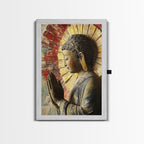 Sacred Geometry Buddha Framed Canvas Zen Wall Art