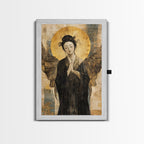 Sacred Geometry Ethereal Angel Framed Canvas Wall Art
