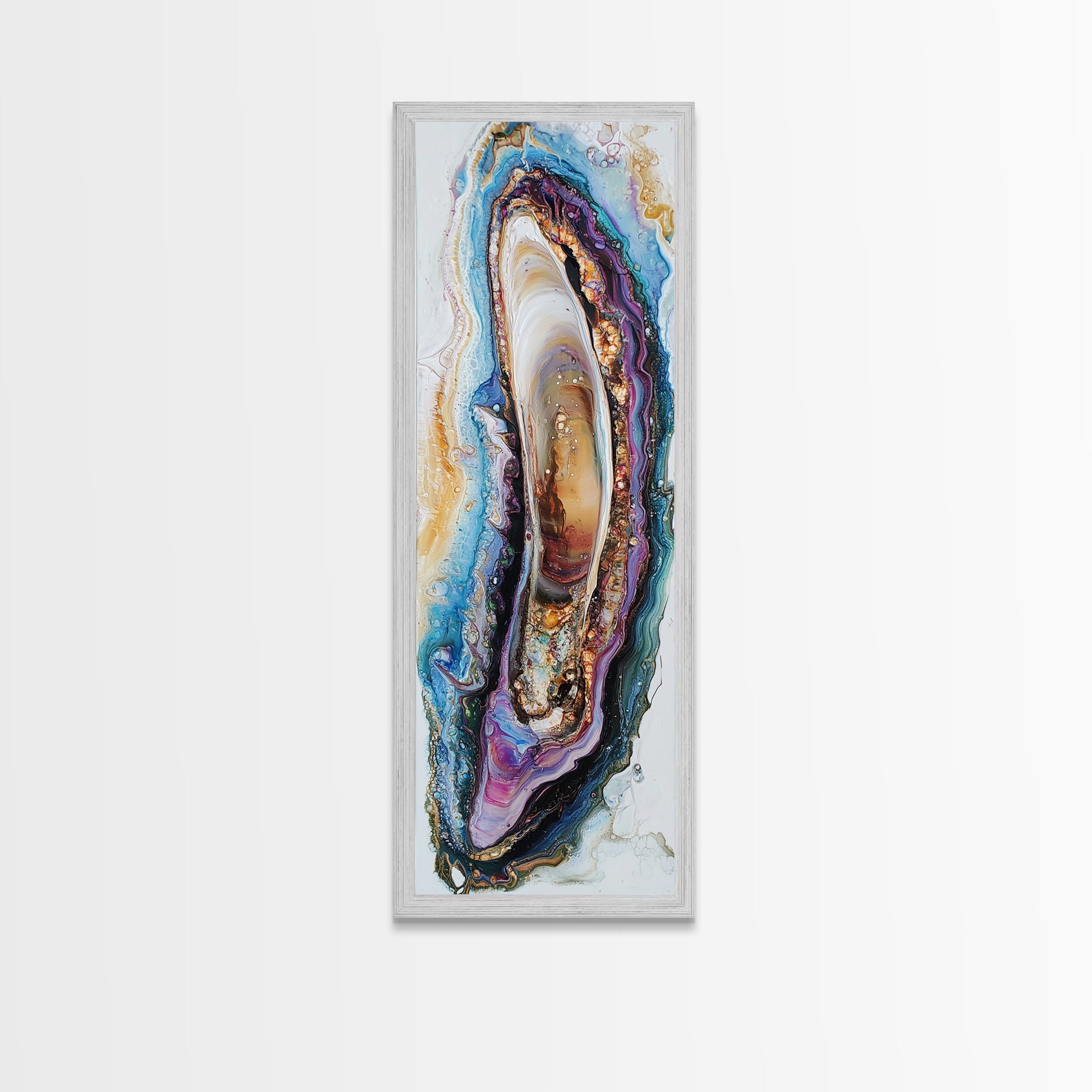 Sacred Geometry Agate Slab Framed Wall Art
