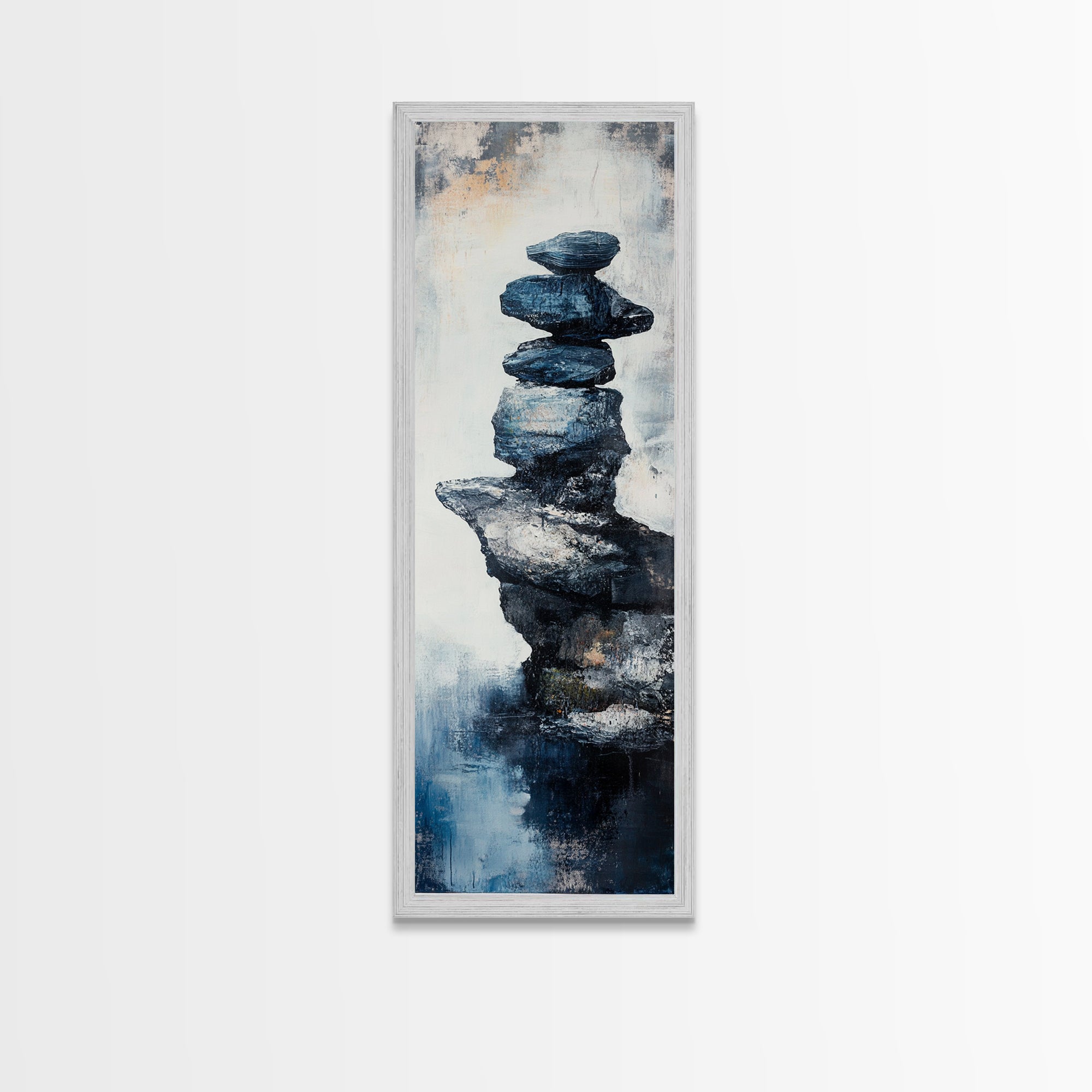 Sacred Geometry Stacked Rock Framed Canvas Wall Art