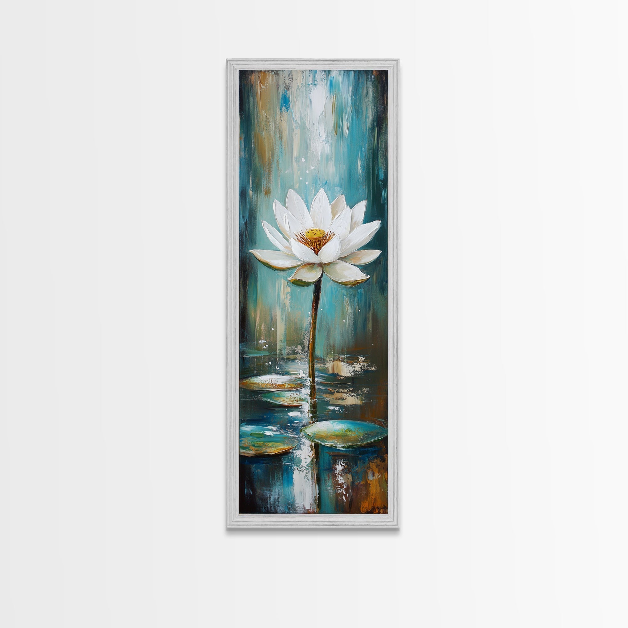 Sacred Geometry Framed Canvas White Lotus Wall Art