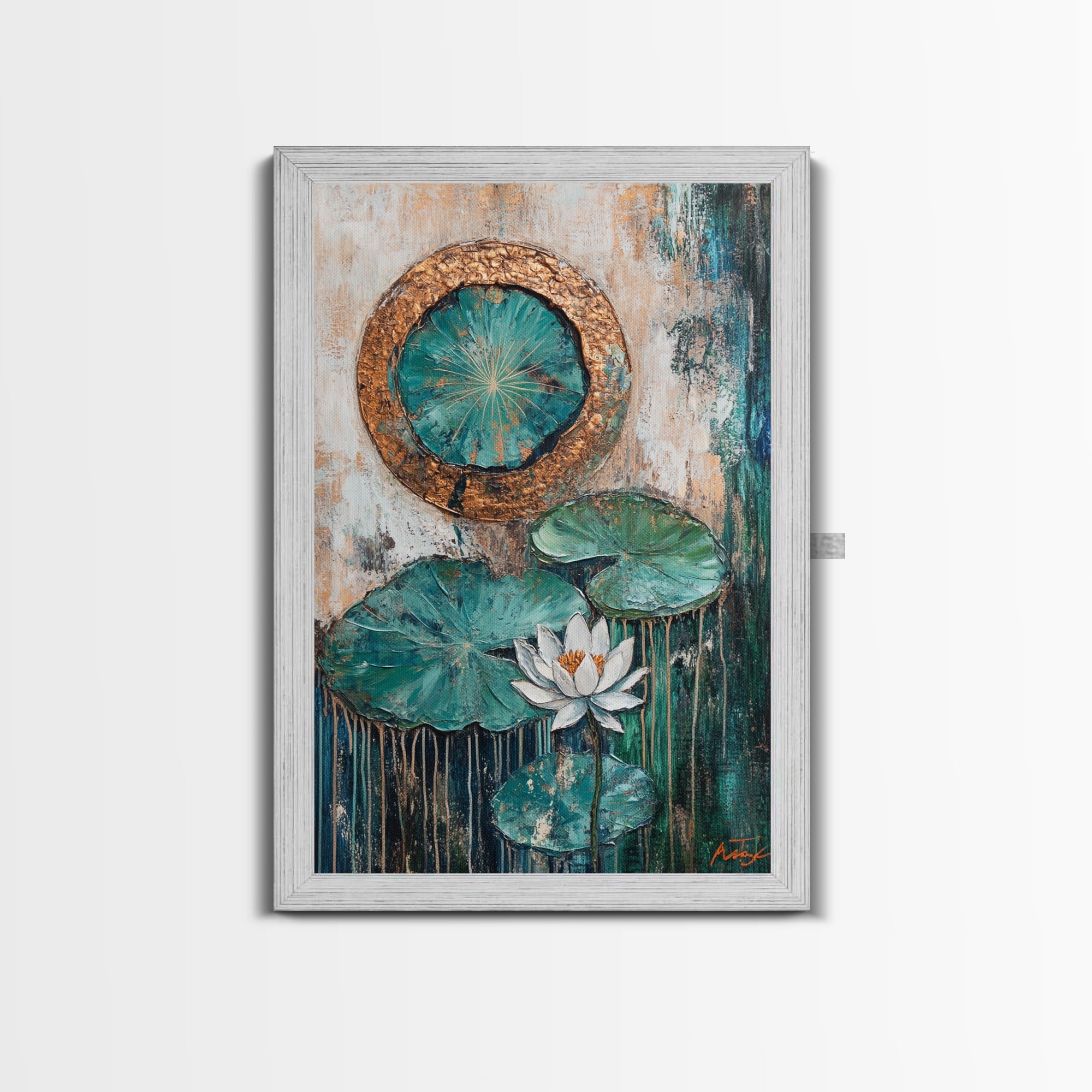 Sacred Geometry Gold Framed Abstract Lotus