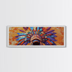 Sacred Geometry Native American Headdress Canvas Wall Art