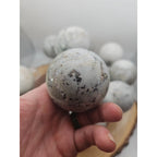 1 Each Natural Golden Pyrite & Jasper Crystal Sphere Ball Polished 55mm + - New Age Realms
