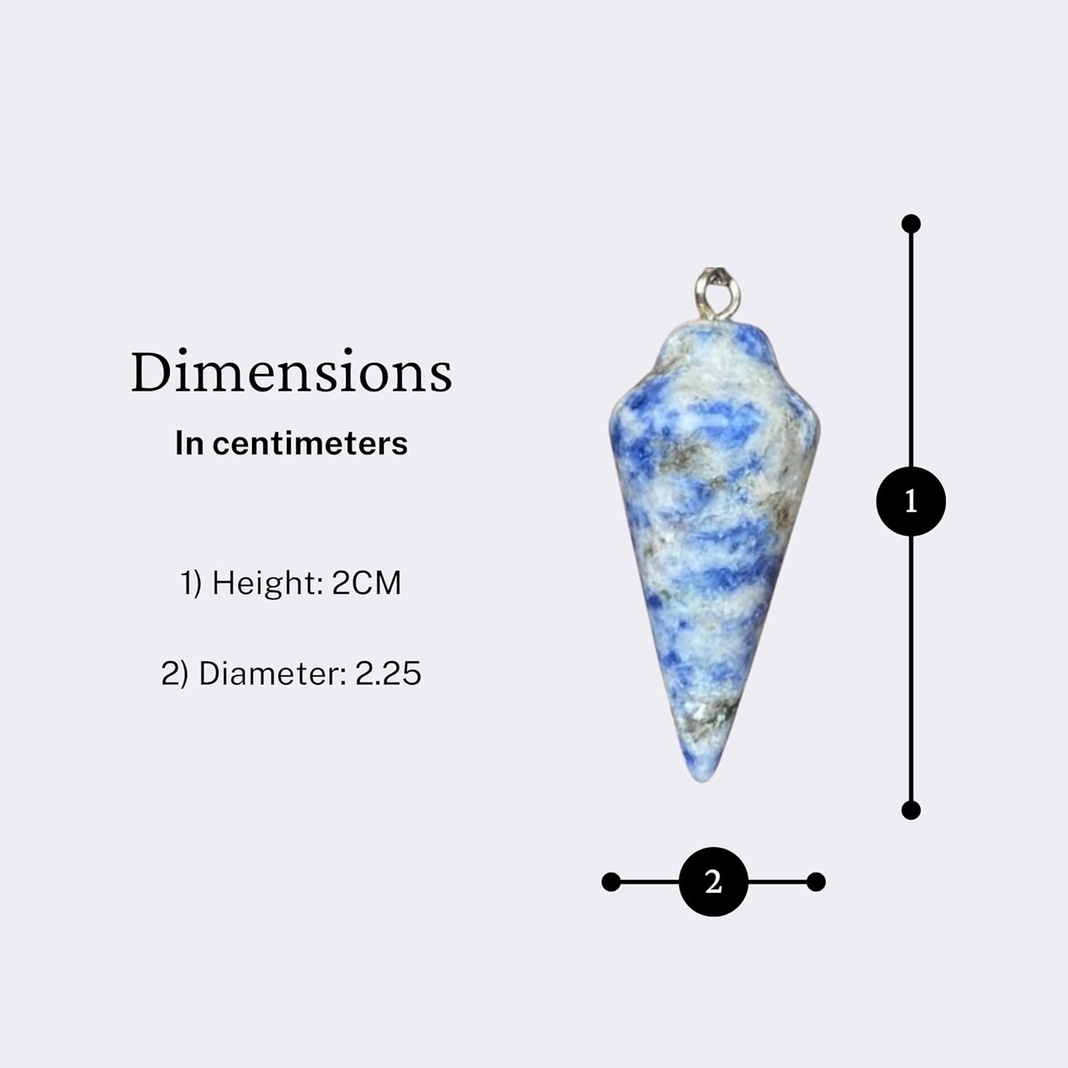 Natural Gemstone Smooth Conical Crystal Pendulum with Mystery Charm | Bag Charm - New Age Realms